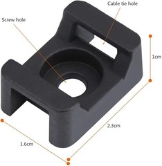 Cable Tie Mounting,100 Pcs Zip Base,5 mm(M5) Screw Hole, Black