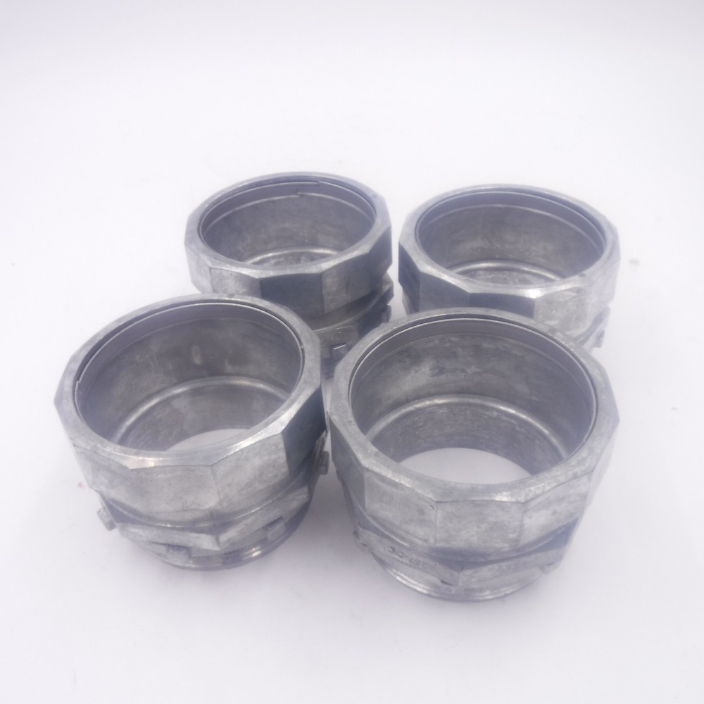 4 Pack 3″ Trade Size Diecast Zinc EMT Concrete Tight Connector 257DC2
