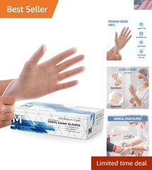 Medium Clear Vinyl Medical Exam Gloves – Pack of 100