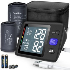 Blood Pressure Machine Upper Arm, 2 Size Cuffs M/L and XL, Medium/Large 9″-17…