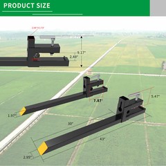 2000lb Tractor Pallet Fork 43 60” Bucket Clamp On For Backhoe Skid Steer Loader