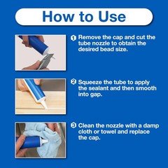 GE Advanced Silicone Caulk for Kitchen & Bathroom White 2.8 fl oz Tube 1 Pack