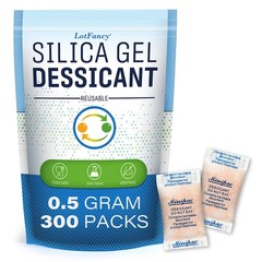 300 Packs 0.5 Gram Silica Gel Packets Desiccant Beads Dryer Moisture Absorber