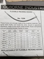 C.S. Osborne 1204-2 Flexible Packing Hooks 10-3/4 in Overall Length