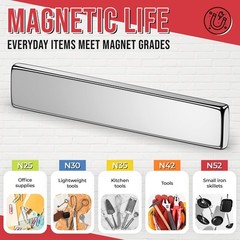 FINDMAG Bar Magnets with Double-Sided Adhesive, Magnets for Office, Fidge, 10…