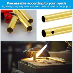 Brass Tube Round 2mm 3mm 4mm 5mm 6mm 7mm 8mm 10mm 12mm 14mm 15mm O.D. x 200mm