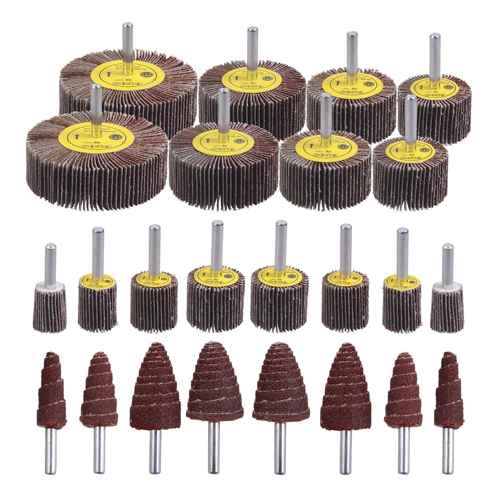 8/24 Flap Discs 80 Grit 1/4” Shank Grinding Wheel Flapper Wheel for Die Angle