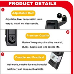 Compression Latch with Lock Trigger Latch Adjustable Grip 0.55″-1.46″, 4 Pack