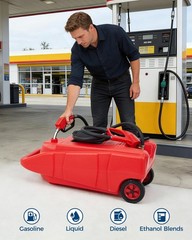 ⭐Upgraded 15Gallon Gas Tank,Portable Leak-Proof Gas Container w/Pump & 10FT Hose