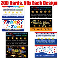 Combo Pack – Thank You Cards for eBay Sellers All 4 Designs 50 of Each = 200