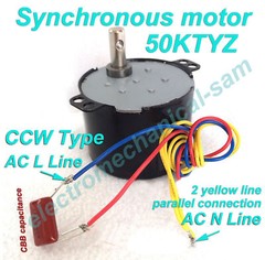 US Stock Synchronous Motor 50KTYZ AC 110V 120V 50/60Hz 1 2.5 100 rpm/m CW/CCW 6W