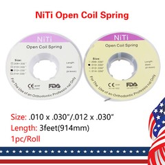 1-10 packs Dental Ortodoncia Niti Open Coil Springs Dia.012/010 pulgada, 914 mm