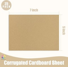 25 Pack of 5×7 B-Flute Corrugated Cardboard Sheets for Safe Shipping & Crafting