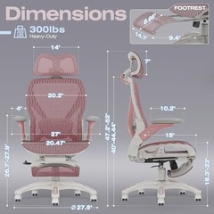Ergonomic Chair X100 Mesh Office with Footrest