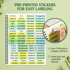Decorably 14 Pages 9x12in Eucalyptus Monthly Bill 9×12 inches, Green