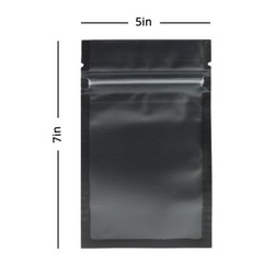5x7in Matte Clear Front Black Back Foil Mylar Flat Zip Lock Bag w/ Machine C03