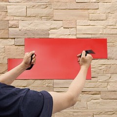Concrete?Texture?Mold,?Cement?Texture?Wall?Mold Red PU 28.15*11.81*0.71 in NEW