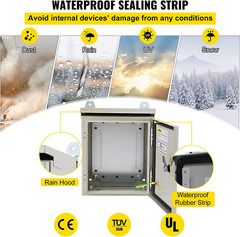 Electrical Enclosure, 12” X 10” X 6”, UL Certified NEMA 4 Outdoor Enclosure,