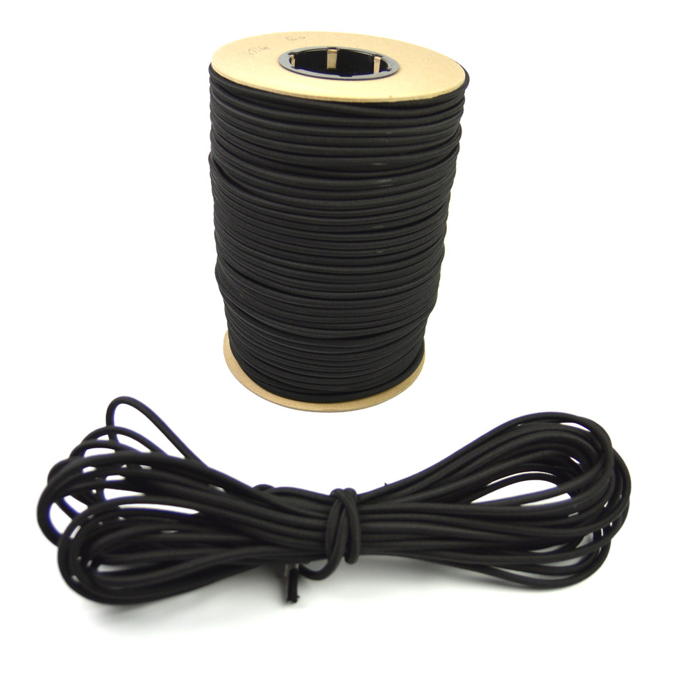 3/16″ Black Bungee Cord Marine Grade Heavy Duty Shock Rope Tie Down Stretch Band
