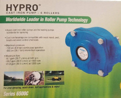 6500C Hypro 6-Roller Cast Iron Pump, 22 GPM, 3/4″ FPT Ports, 5/8″ Shaft
