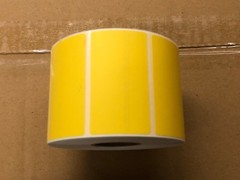 1 Roll of 1000 Thermal Labels Yellow 2.25×1.25 1″ Core Direct FBA Barcode Labels