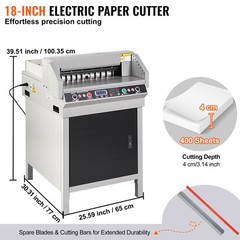 Uimoso 18″ 450mm Paper Cutter Cutting Machine Office Electric Heavy Duty