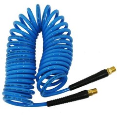 PRO-SOURCE 1/4" ID 1/4 Thread 50' blue Poly Coiled & Self Storing