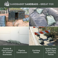 Sandbaggy 50 Green Empty Sandbags For Sale 14×26 Sandbag Sand Bags Bag Poly