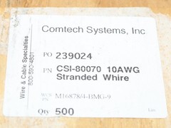 M16878/4-BMG-9, 10AWG Silver Plated, PTFE Jacketed Wire, White, 100ft