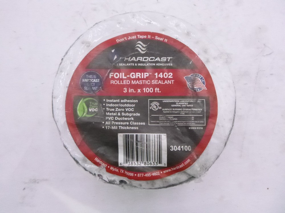 3″ x 100′ Roll Hardcast Carlisle Foil Grip 1402 Rolled Mastic Sealant Tape