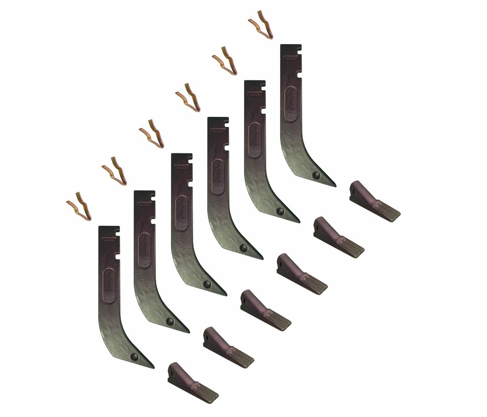 6 – Gannon Scraper Box Shanks w Scarifier Teeth & Clips – H920 , 8075 , K1306