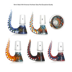 18mm Glass Bowl Handle Twisted Cane X Screen thick NorthStar glass Martini Slide
