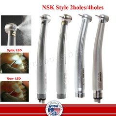 NSK Style Dental LED E-generator Fiber Optic/ High Speed Handpiece 2/4Holes USA