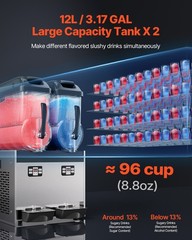 Uimoso Dual 12L Tank Frozen Beverage Machine for Slushies and Smoothies