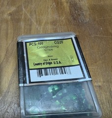 2 boxes of 100 pcs (200 pcs) Metallics Ground Clips CG20 Steel Zinc & Green