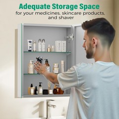HABIUBIU 20 x 26 in Medicine Cabinet Mirror,Bathroom 20 x 26 inches, Silvery