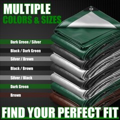 Sunvigor Tarp Waterproof 10x20Ft, Extra Thick 14 Mil Heavy Duty Tarp Cover, T…