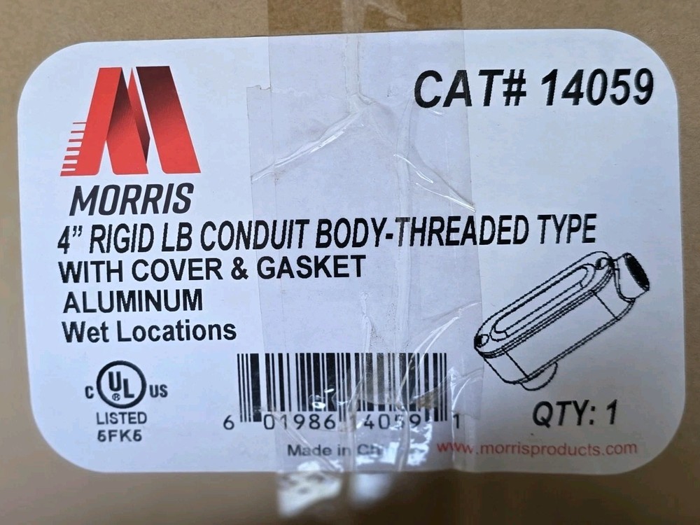 New 4″ Rigid LB Conduit Body-Threaded Type With Cover And Gasket Aluminum