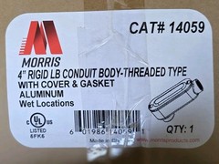New 4″ Rigid LB Conduit Body-Threaded Type With Cover And Gasket Aluminum