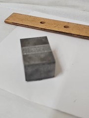 Vintage Art Nouveau Metal Letterpress Printing Block • Decorative Scroll Motif.