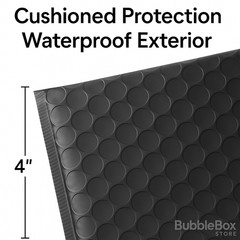 4×8 #000 Black Poly Bubble Mailers Self-Seal Padded Envelopes Small Ship