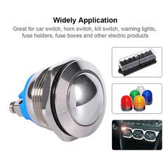19mm Water Proof Starter Switch Boat Horn Momentary Push Button Stainless Steel