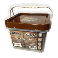 #8 x 3″ Deck Screws | Square Drive | Bugle Head | Brown Ruspert | 2000pcs