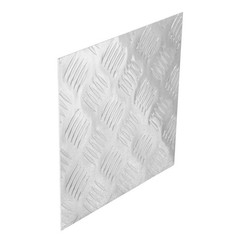 5 Bar Pattern Aluminum Tread Sheet 10.6″x10.6″ Polished Silver Finish