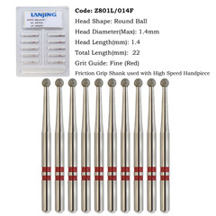 Zirconia Adjustment Diamond Burs FG Round End Taper Football Fine Coarse 368 850