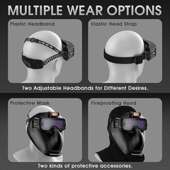 Auto Darkening Welding Goggles Kit with LED Light, True Color Lens 2 Arc Sensors