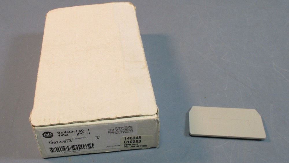 Box 50 Allen Bradley 1492-EBL4 Terminal Block End Barriers Yellow & Gray NIB
