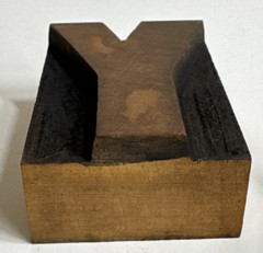 Vintage Letterpress WOOD LETTER Y “Y” PRINT TYPE Printing 2″
