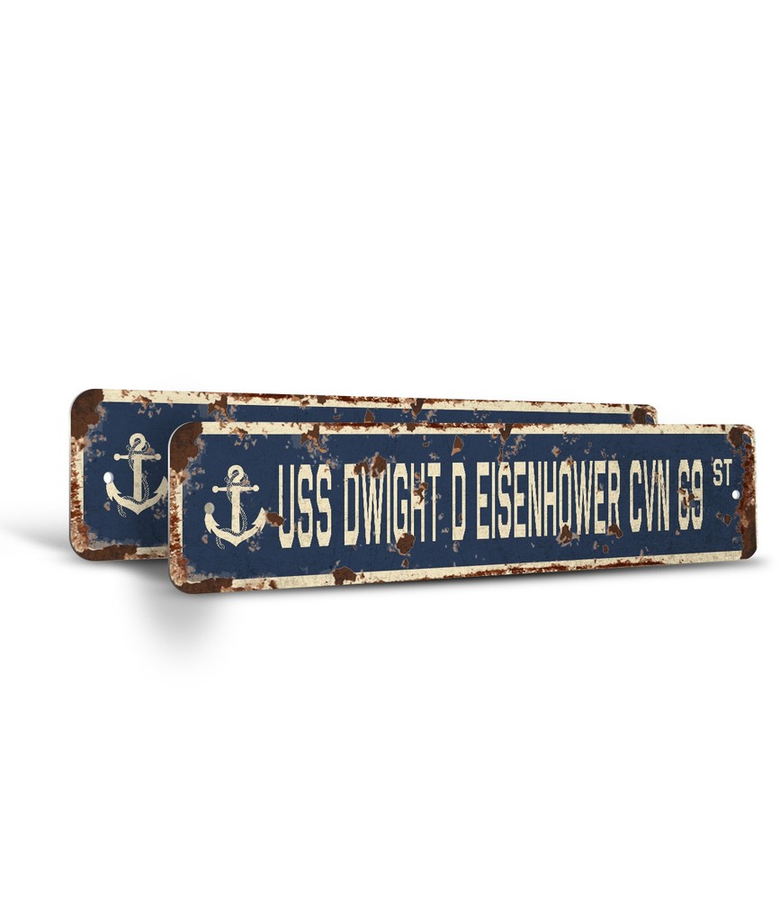 USS DWIGHT D EISENHOWER CVN 69 Vintage Style Street Sign us navy ship veteran