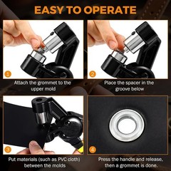 Grommet Tools Kit 1/2 Inch 12mm Hand Press Pliers, Handheld Eyelet Setter wit…